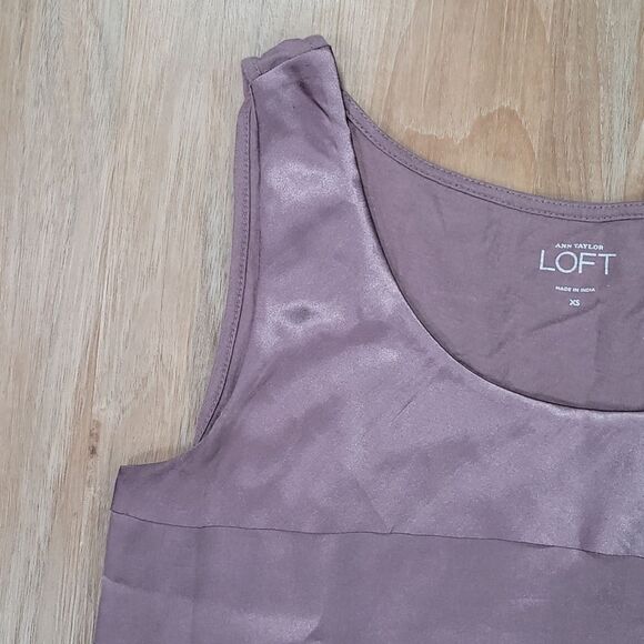 🔺️Loft Eggplant Layered Sleeveless Crop Top XSmall - Picture 4 of 6